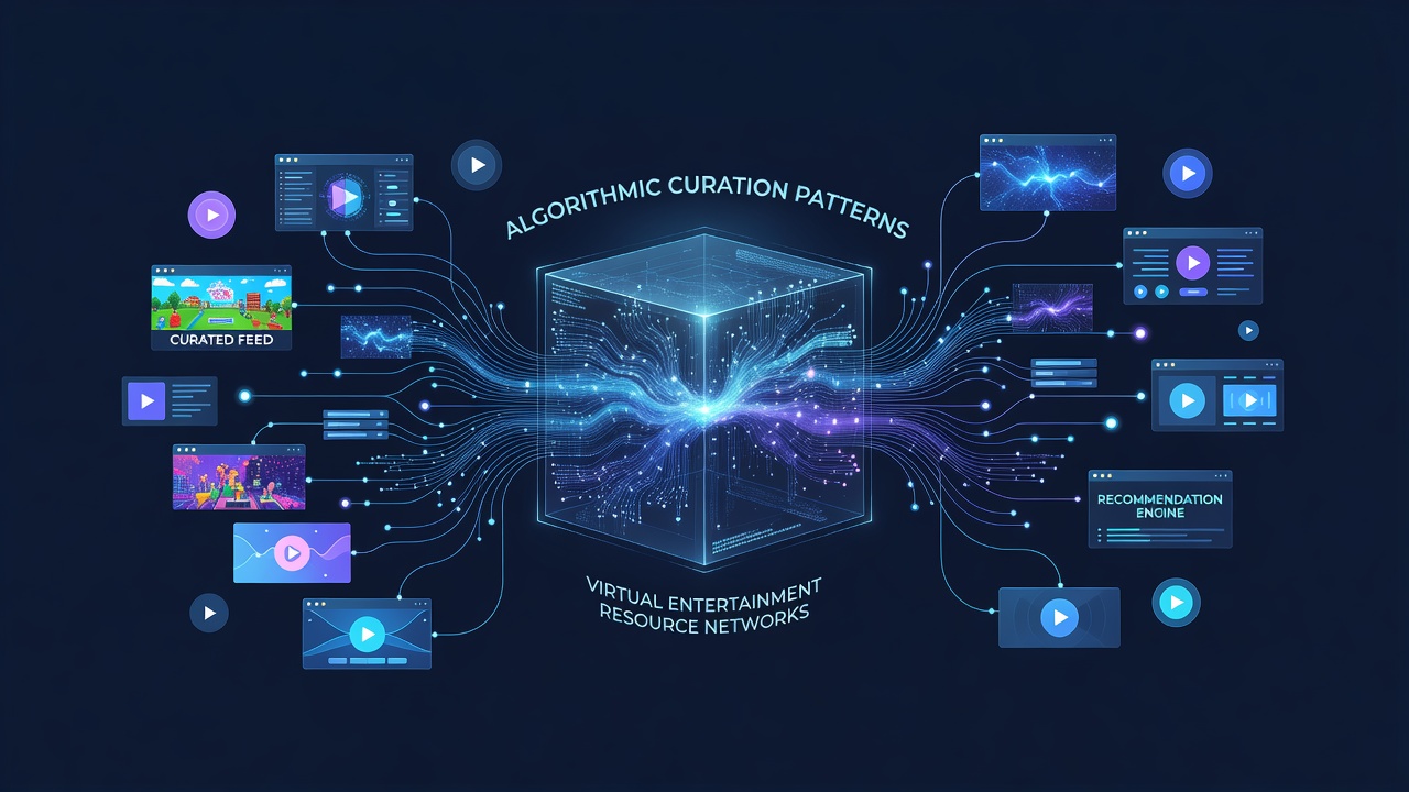 Diagram illustrating regional and temporal curation patterns in digital entertainment networks