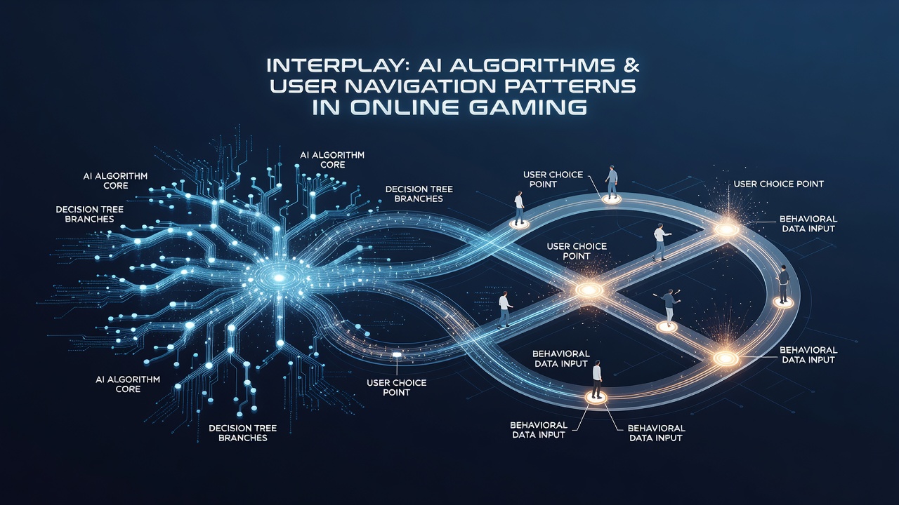 Visualization of user navigation flow patterns detected by AI in gaming directories